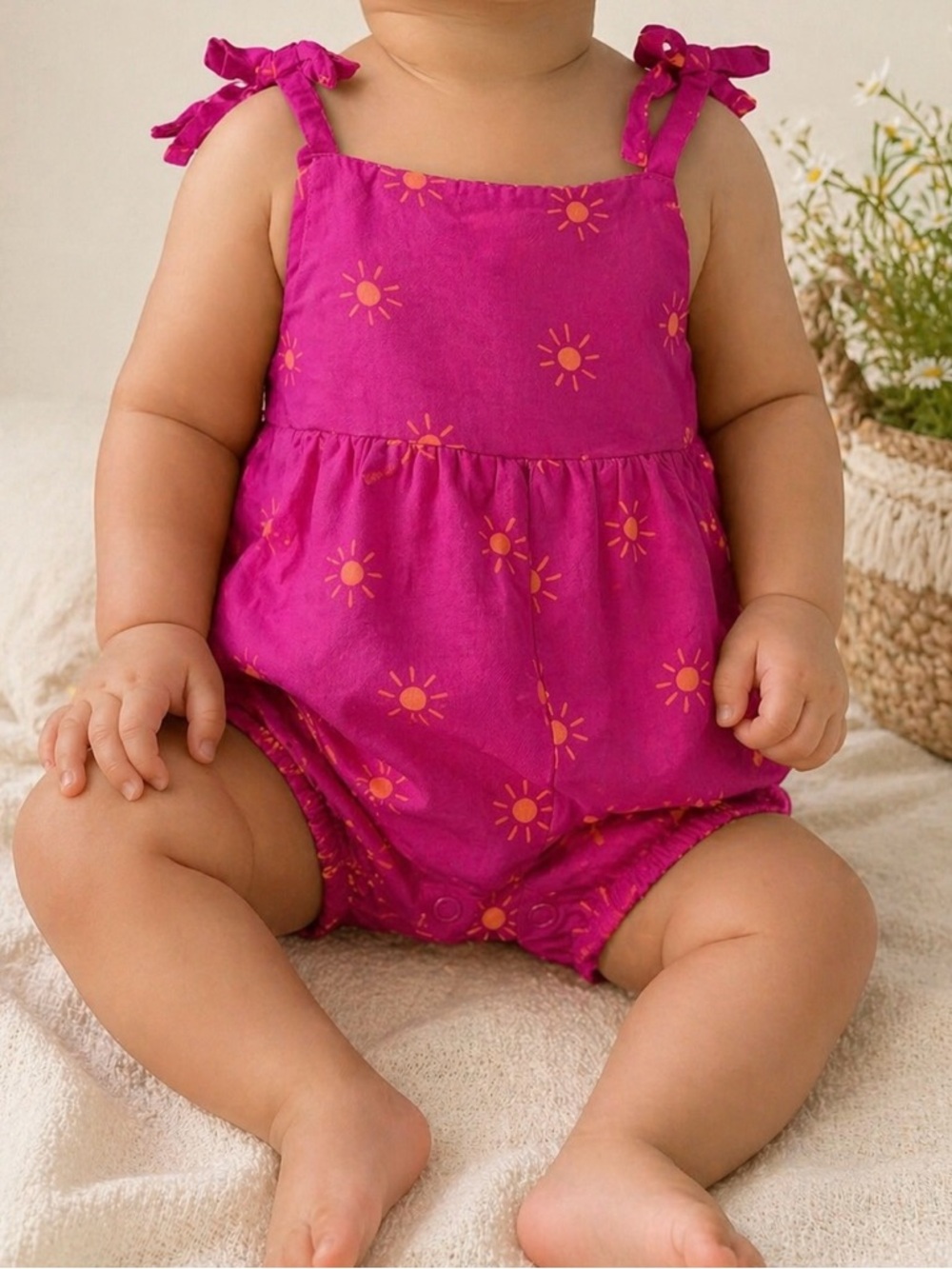 Carter’s Baby Girl Romper Pink Sun Print 3M